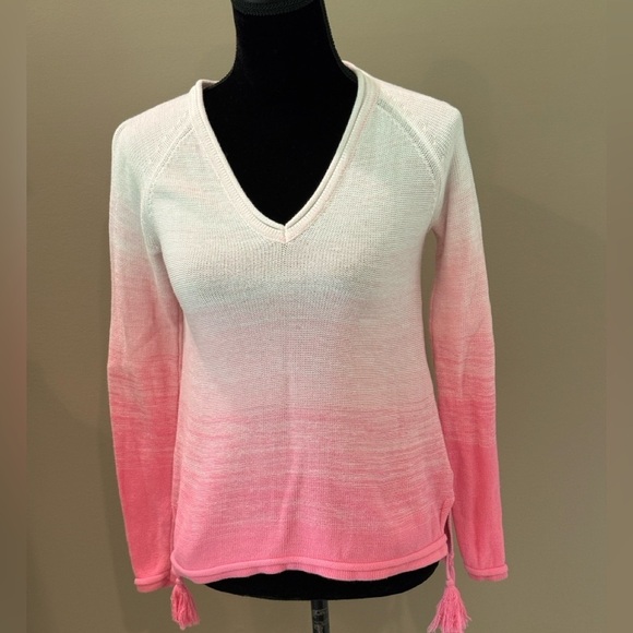 Women’s LILLY PULITZER Jody V-Neck Sweater HAVANA- PINK MARLED OMBRE. Size XS - Picture 6 of 15